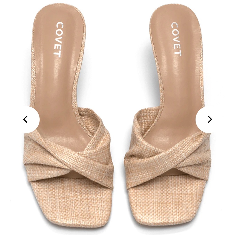 Covet Shoes Raya Heels in Natural Woven
Never Worn